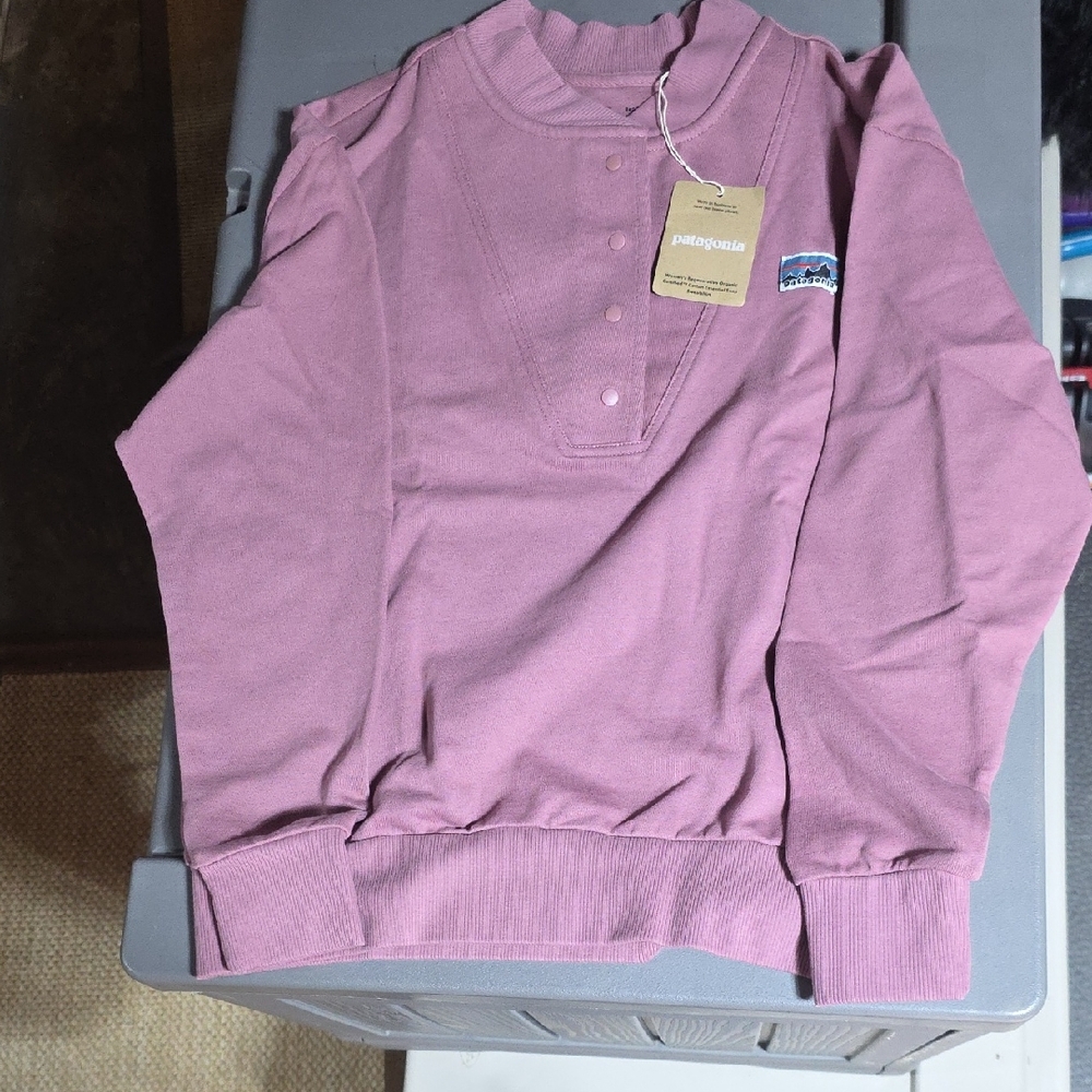 Patagonia Mauve Pink Henley Pullover Sweater